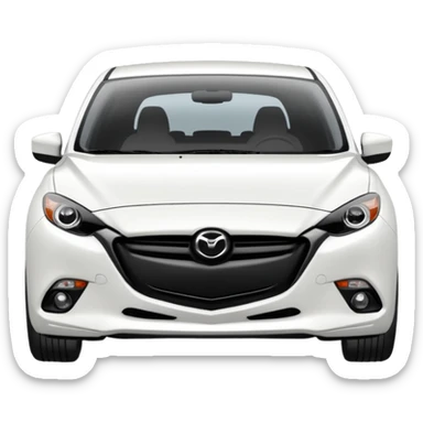 white mazda 3 blakc wheels new shape sticker