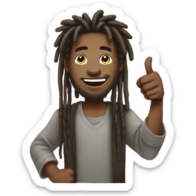 African-American male with dreads with the thumbs up emoji ￼ sticker