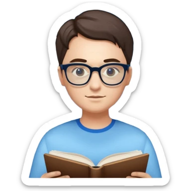 Apartment Windows with person reading + blue light. sticker