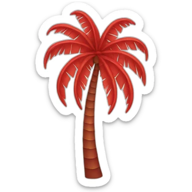 Red Palm tree sticker