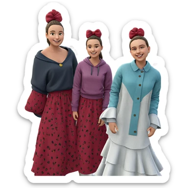 three girls smiling outdoors sticker