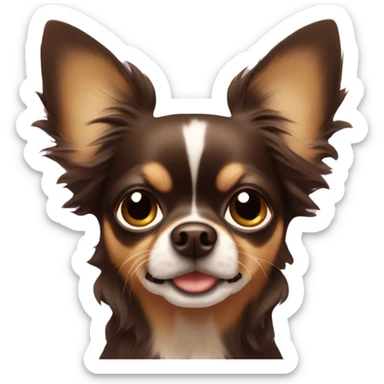 Long hair darkbrown only chihuahua  sticker