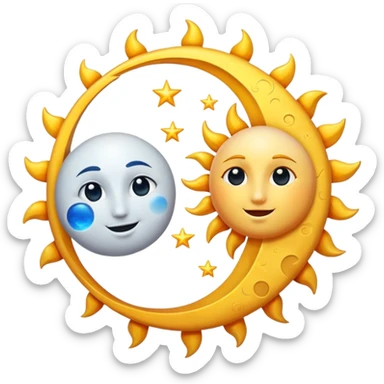 The sun and the moon dancing sticker