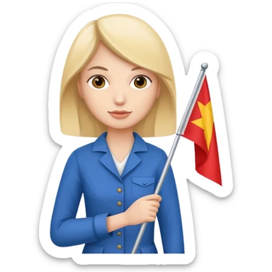 flat Flag holder woman sticker