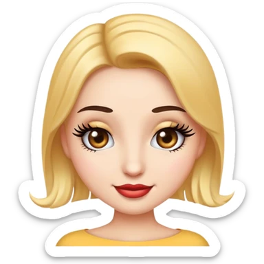Flirty girl emoji with eyelashes sticker