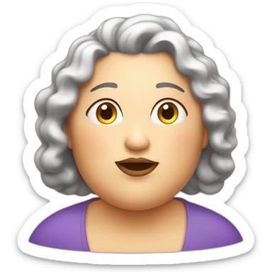 Big fat lady with double chin sticker