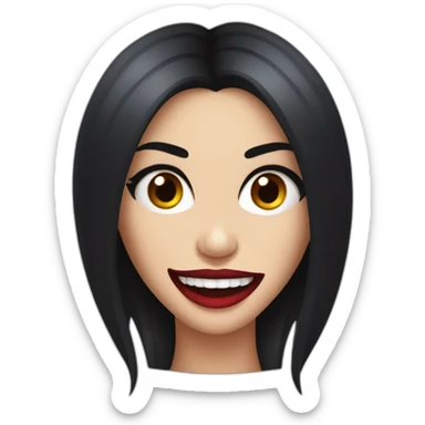 Megan Fox with vampire teeth sticker