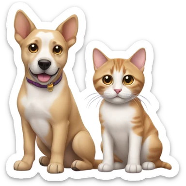 Dog and cat siblings sticker