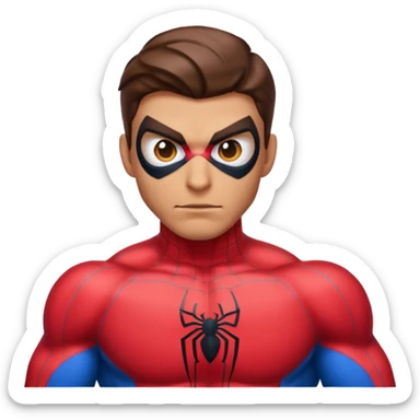 emoji de spiderman haciendo gimnasio  sticker