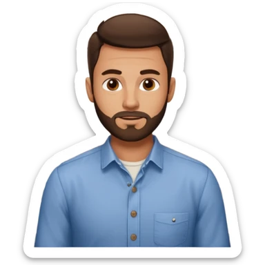 Brunette Guy with very short beard at a restuarant sticker