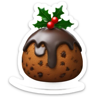 christmas pudding dessert  sticker