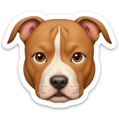 light brown American Staffordshire Terrier facing forwards, head and shoulders sticker