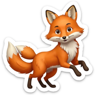 fox running fast sticker