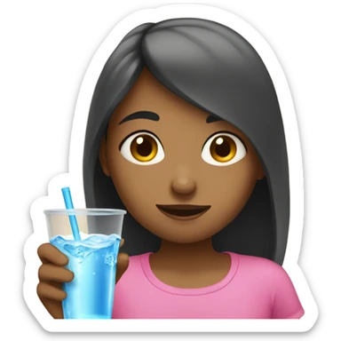 Girl drink water  sticker