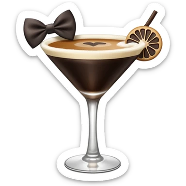 espresso martini with big Black Bow on martini  sticker