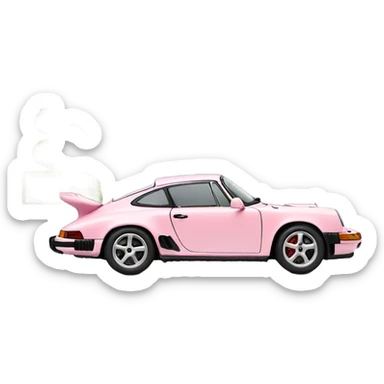 light pink porsche side view sticker