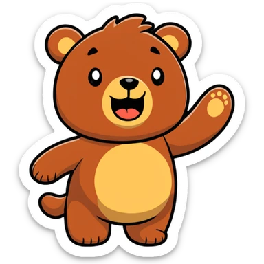 Enthusiastic bear with "wowser" expression, extremely excited and energetic sticker