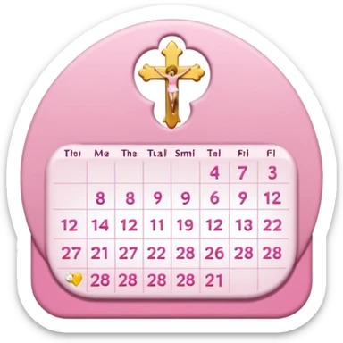 make a catholic calendar with very girly pink tones sticker