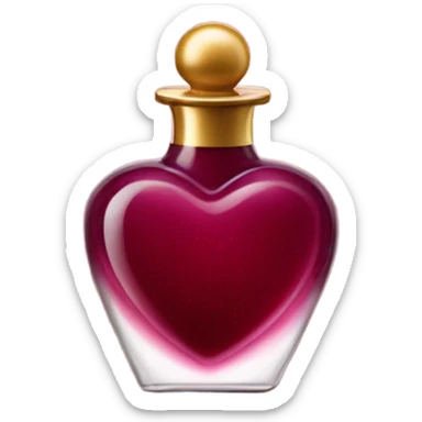 Burgundy perfume heart shaped  sticker