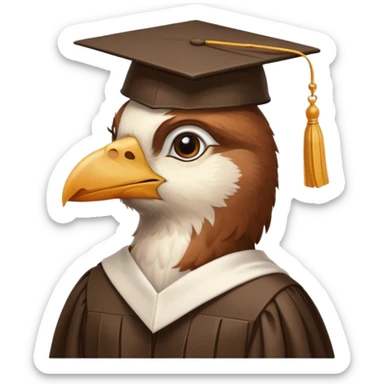 Bird graduate college sticker