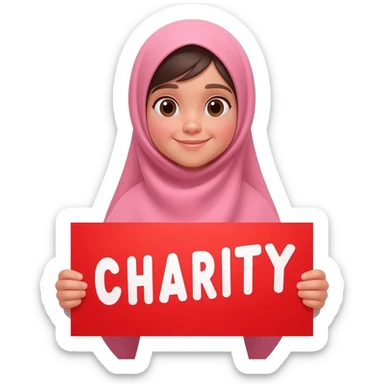 charity pink hijab girl sticker