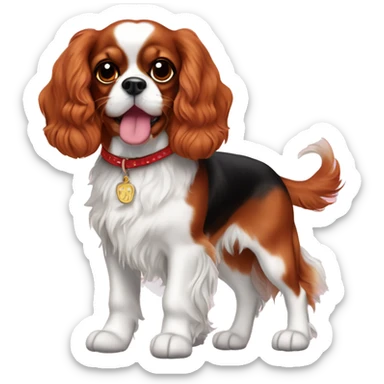 Ruby king charles cavalier wearing big red shoes sticker