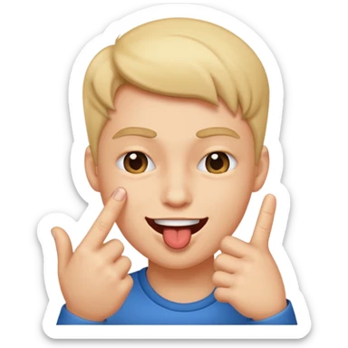 winking face bitting one finer sticker