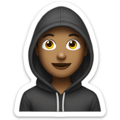 create me a character with Snapchat's Bitmoji style, having a hood with dollar-shaped eyes sticker