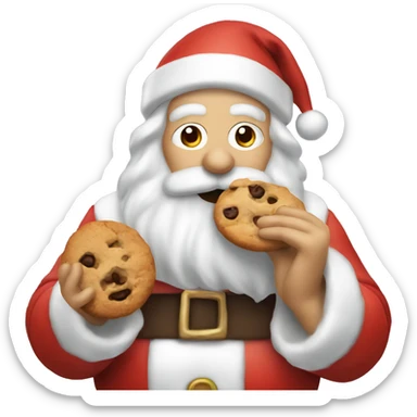 Santa Claus eating a cookie sticker