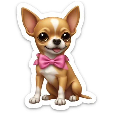 Chihuahua with bow sticker