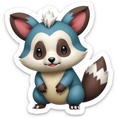 Teddiursa-Oshawott-Minccino-Obstagoon-fusion  sticker