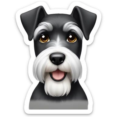 schnauzer black and white color sticker