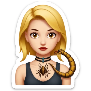Girl having Scorpion Tattoo on the neck. sticker