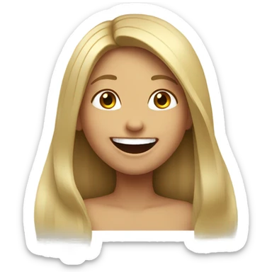 Girl with long hair laugh  sticker