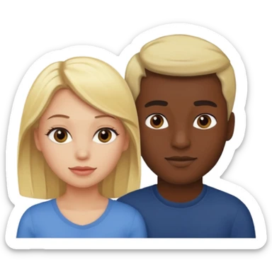 chica rubia con novio moreno  sticker