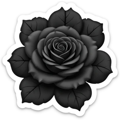Create black rose emoji sticker