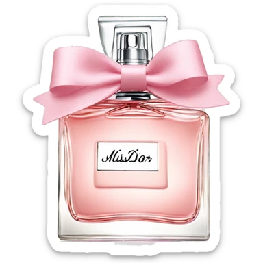 Light pink Miss Dior perfume with bow sticker