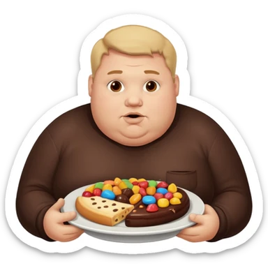 fatman who loves carbs and cholodae and candies sticker