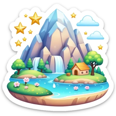 Cute kawaii adorable wholesome sparkly scenery  sticker