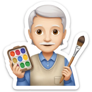 Senior with watercolor tray & brush sticker