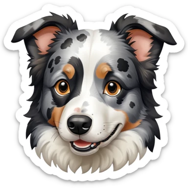 Merle border collie dog sticker