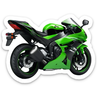 Kawasaki ZX6R in Green and Black sticker