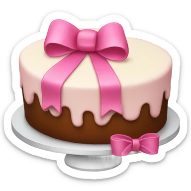Cake with a pink cute bow sticker