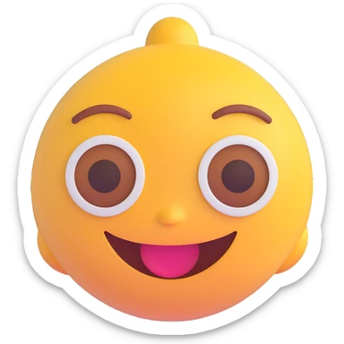 portrait inspired by the person in the reference image, smiling expression, simple background, 3D emoji style sticker