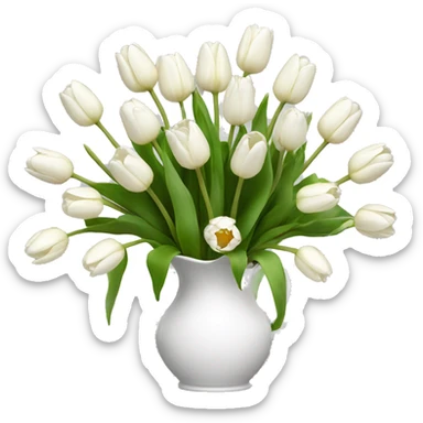white tulip bouquet arrangement 13 sticker