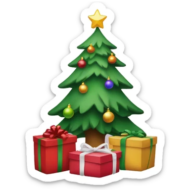 Christmas presents under the Christmas’s tree sticker