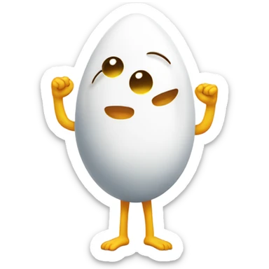 Egg sunny side up with arms and leggs sticker