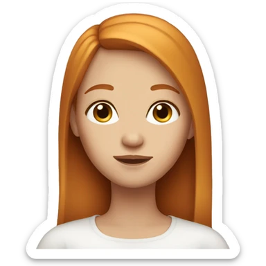 Beautiful girl with straight ginger hair  sticker