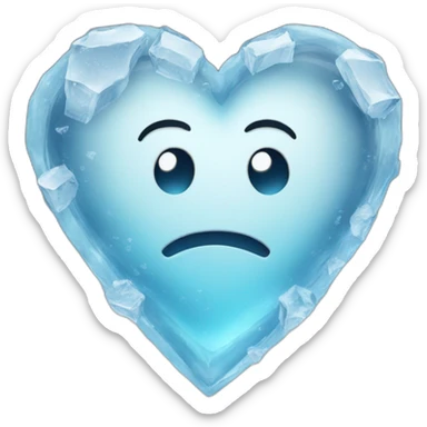 Heart in ice sticker