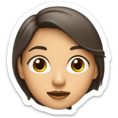 mujer ojos chinos, cabello lacio mediano, piel trigueña, delgada sticker
